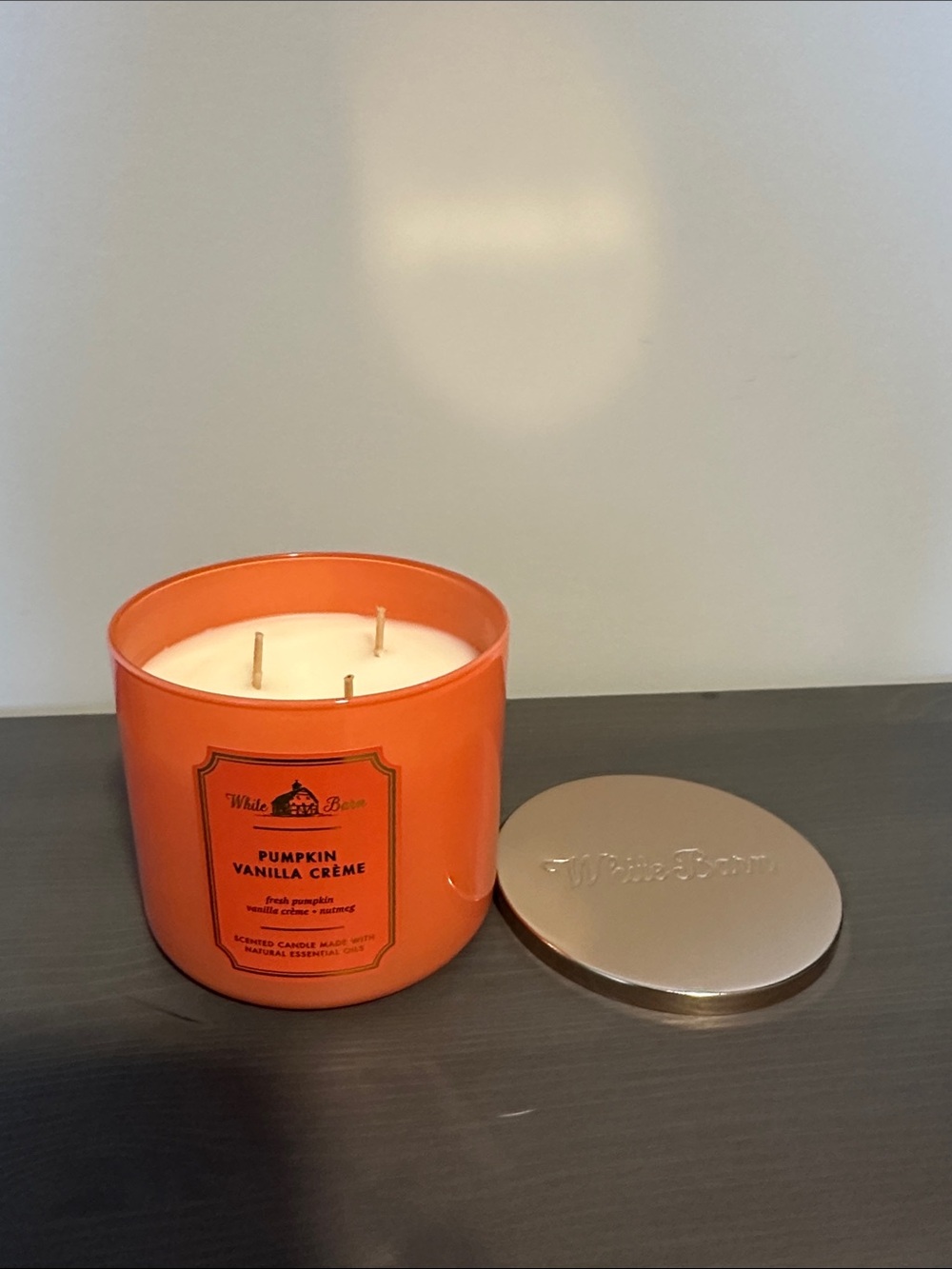 White Barn Pumpkin Vanilla Crème Three-Wick Candle 🎃 🕯️